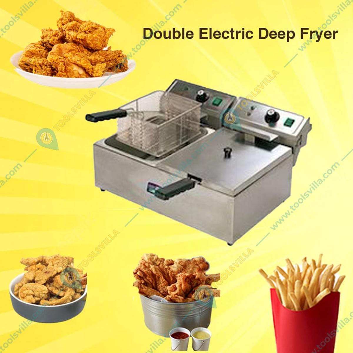 Made in India 5.5x2 Liter Double Electric Deep Fryer, 2.5 x 2 KW